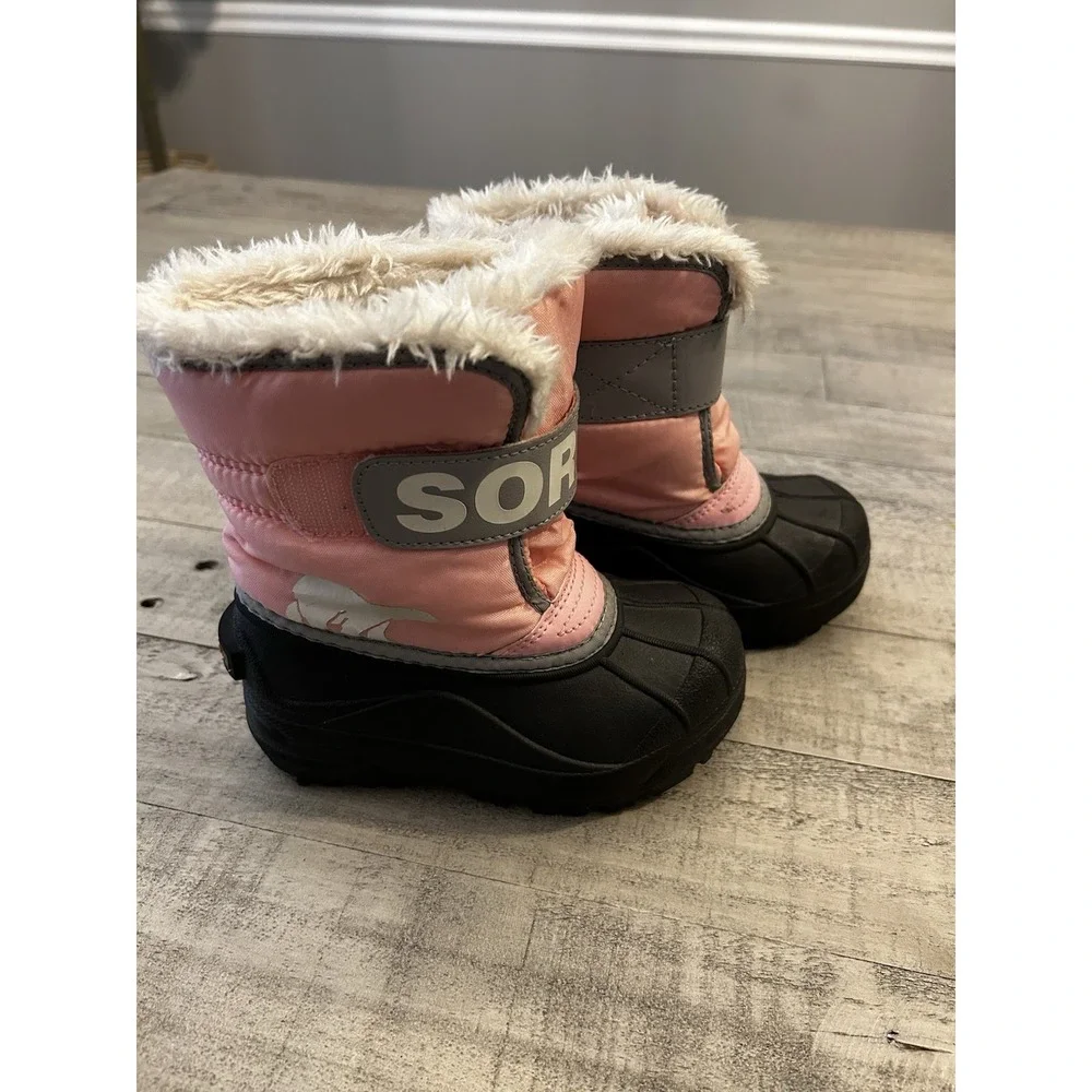 SOREL Commander Girls Size 9 Winter Boots Pink Snow Boots Toddler